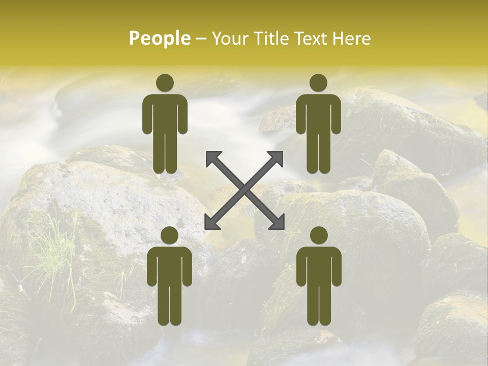 A Stream Of Water Surrounded By Rocks And Grass PowerPoint Template