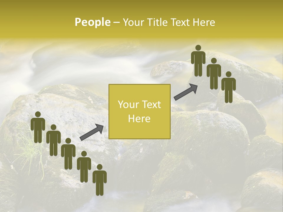 A Stream Of Water Surrounded By Rocks And Grass PowerPoint Template