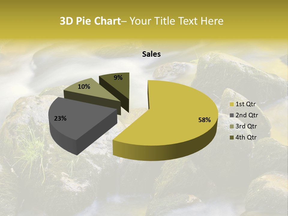 A Stream Of Water Surrounded By Rocks And Grass PowerPoint Template