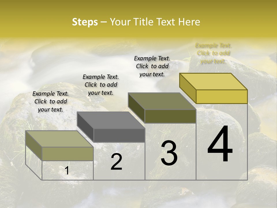 A Stream Of Water Surrounded By Rocks And Grass PowerPoint Template