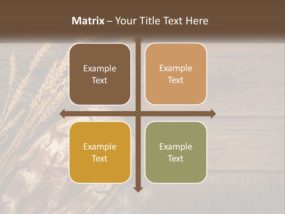 A Loaf Of Bread And Some Wheat On A Wooden Table PowerPoint Template