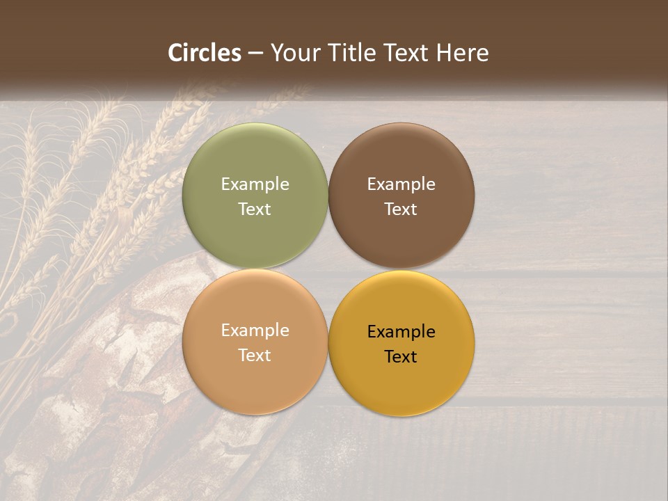 A Loaf Of Bread And Some Wheat On A Wooden Table PowerPoint Template