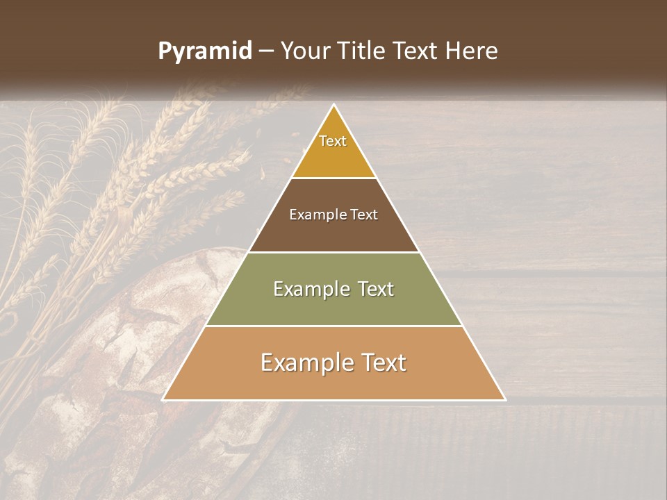 A Loaf Of Bread And Some Wheat On A Wooden Table PowerPoint Template