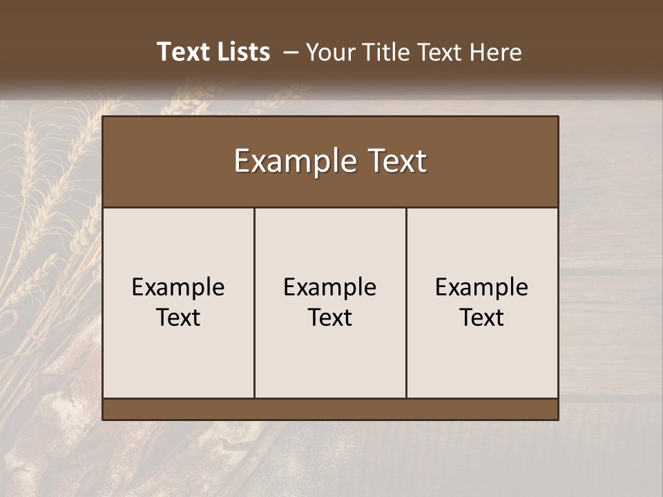 A Loaf Of Bread And Some Wheat On A Wooden Table PowerPoint Template