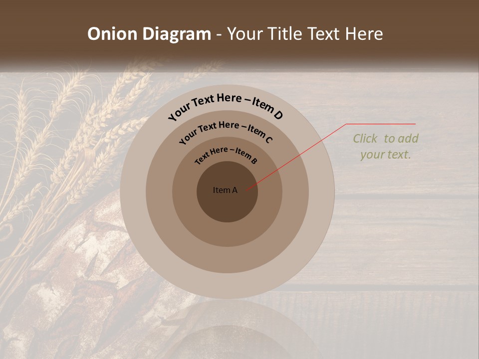 A Loaf Of Bread And Some Wheat On A Wooden Table PowerPoint Template