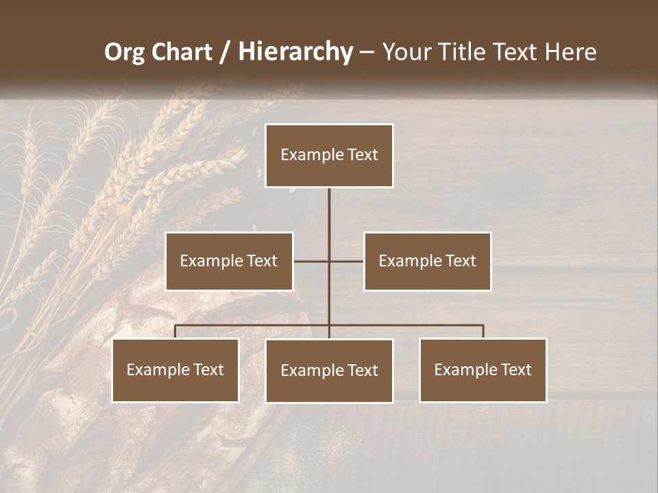 A Loaf Of Bread And Some Wheat On A Wooden Table PowerPoint Template