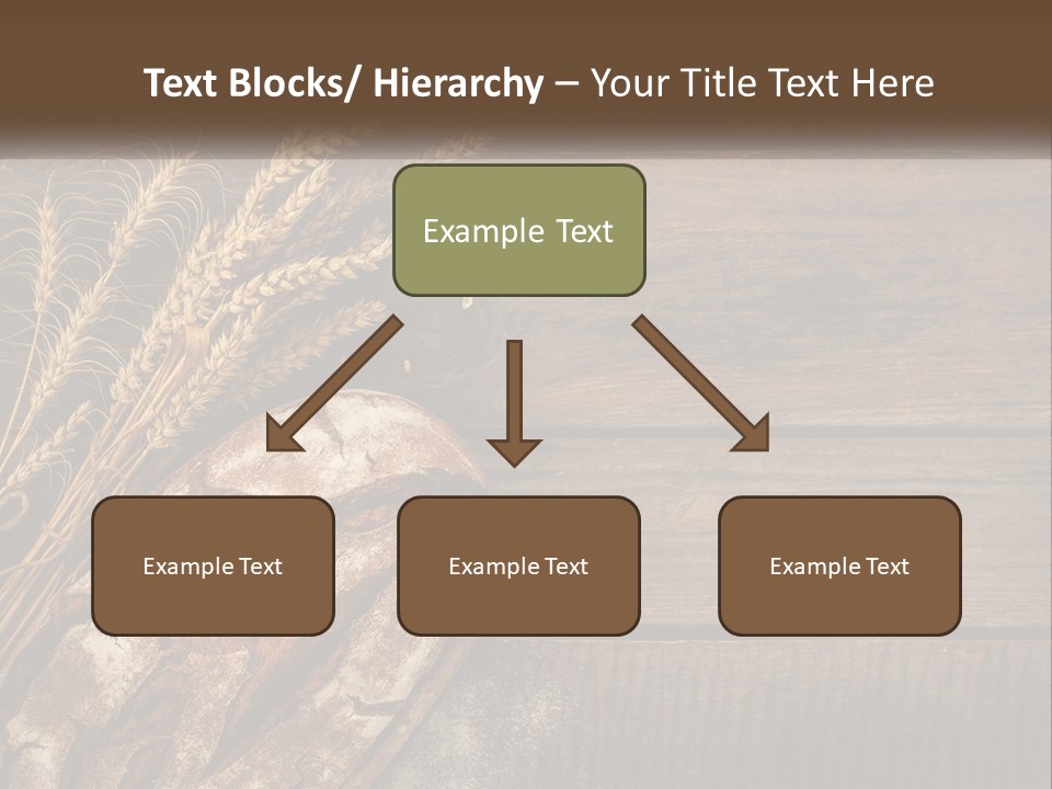A Loaf Of Bread And Some Wheat On A Wooden Table PowerPoint Template