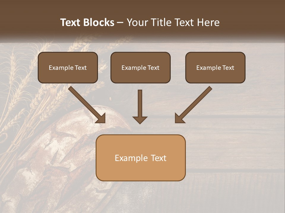 A Loaf Of Bread And Some Wheat On A Wooden Table PowerPoint Template