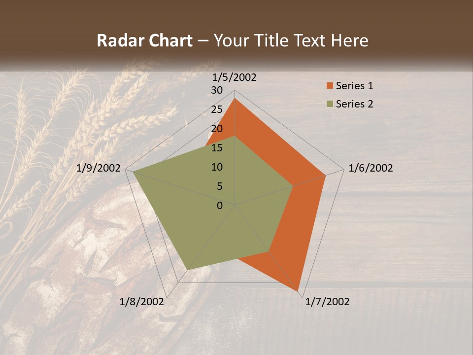 A Loaf Of Bread And Some Wheat On A Wooden Table PowerPoint Template