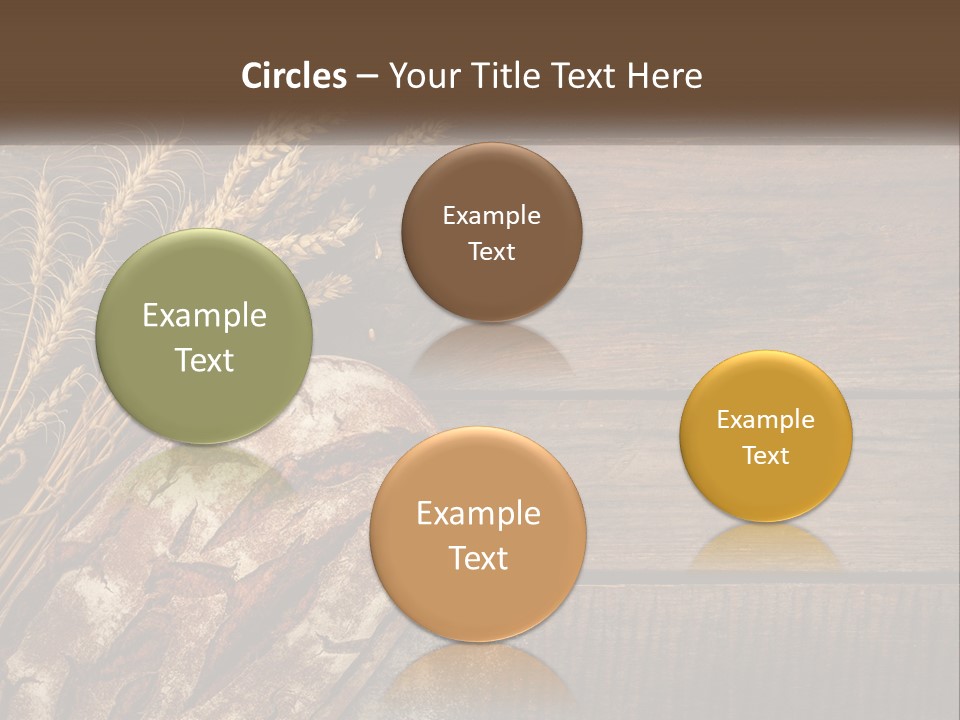 A Loaf Of Bread And Some Wheat On A Wooden Table PowerPoint Template