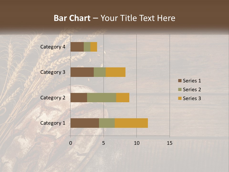 A Loaf Of Bread And Some Wheat On A Wooden Table PowerPoint Template