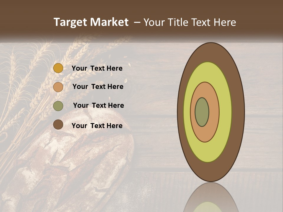 A Loaf Of Bread And Some Wheat On A Wooden Table PowerPoint Template