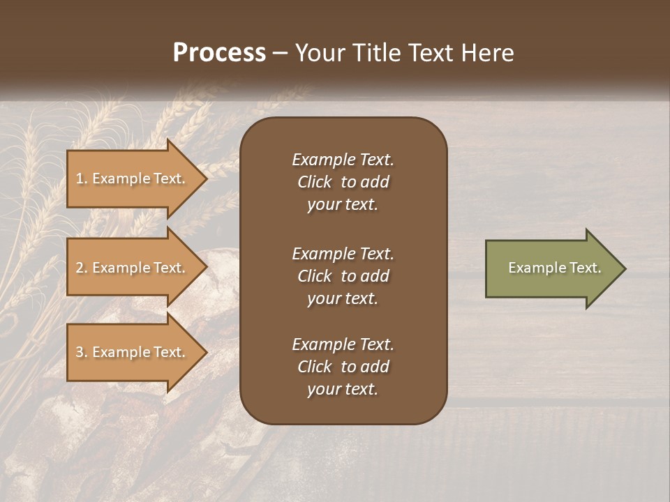 A Loaf Of Bread And Some Wheat On A Wooden Table PowerPoint Template