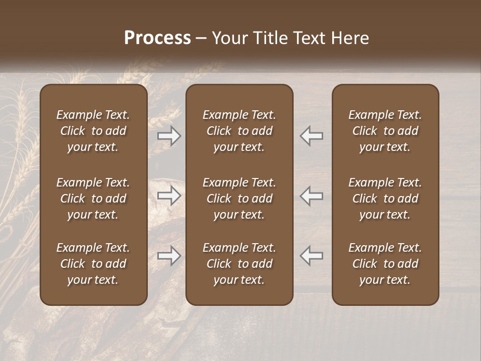 A Loaf Of Bread And Some Wheat On A Wooden Table PowerPoint Template