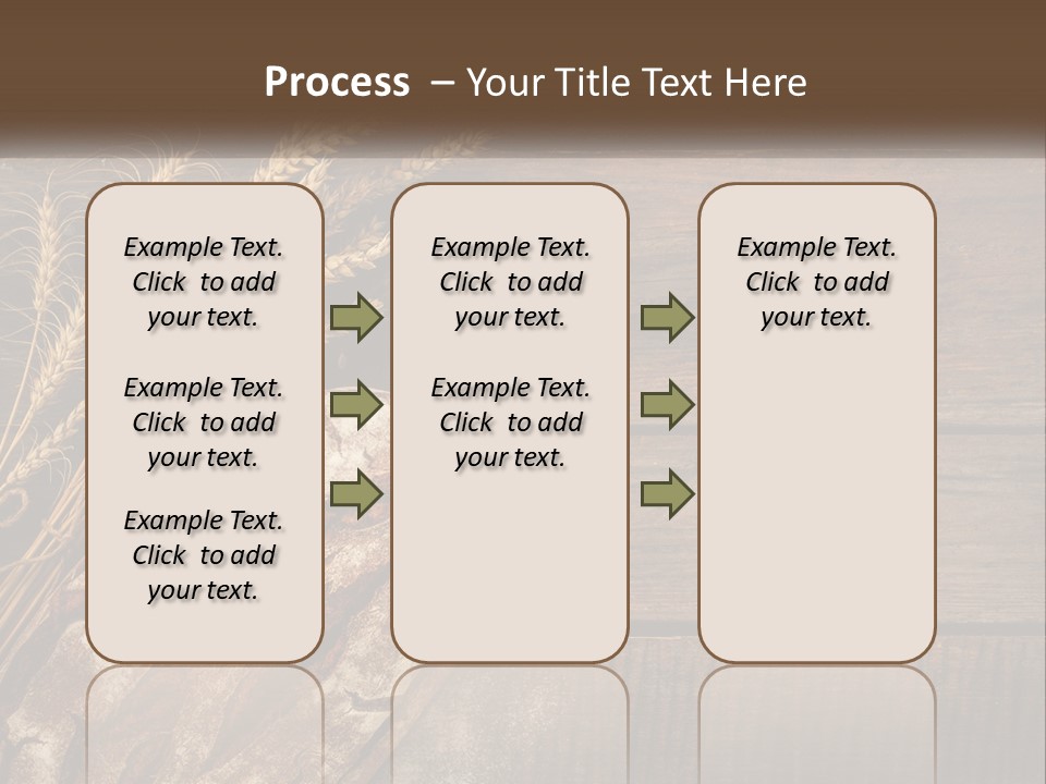 A Loaf Of Bread And Some Wheat On A Wooden Table PowerPoint Template