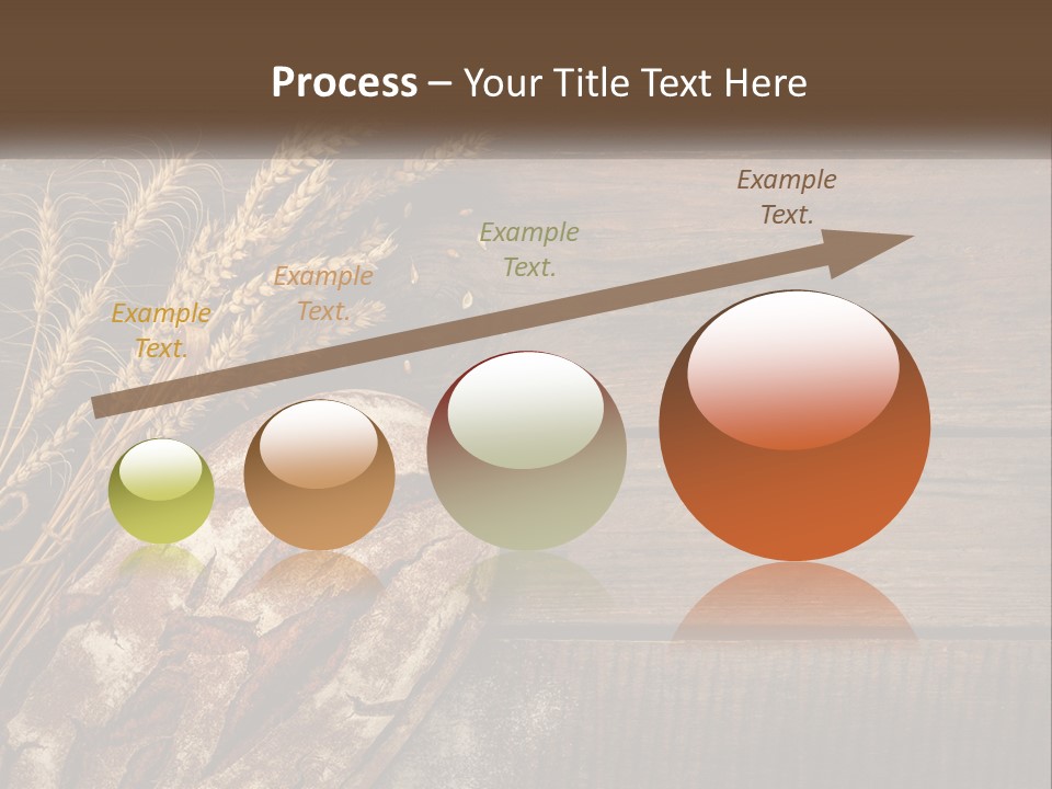 A Loaf Of Bread And Some Wheat On A Wooden Table PowerPoint Template