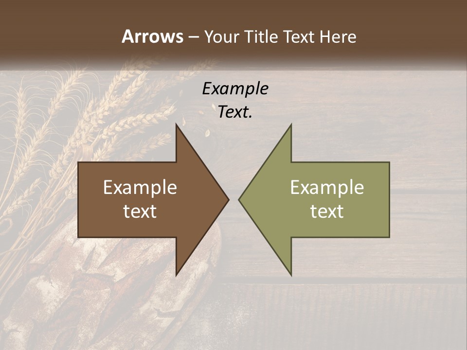 A Loaf Of Bread And Some Wheat On A Wooden Table PowerPoint Template