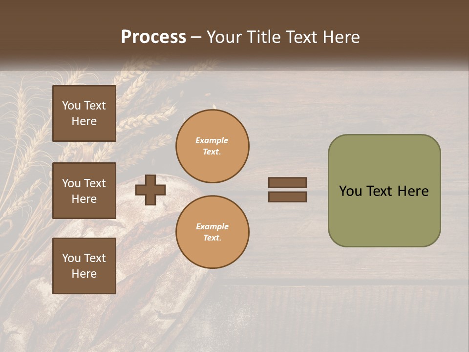 A Loaf Of Bread And Some Wheat On A Wooden Table PowerPoint Template