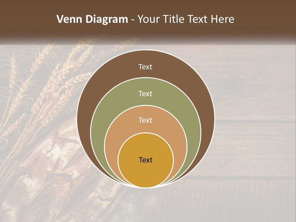 A Loaf Of Bread And Some Wheat On A Wooden Table PowerPoint Template