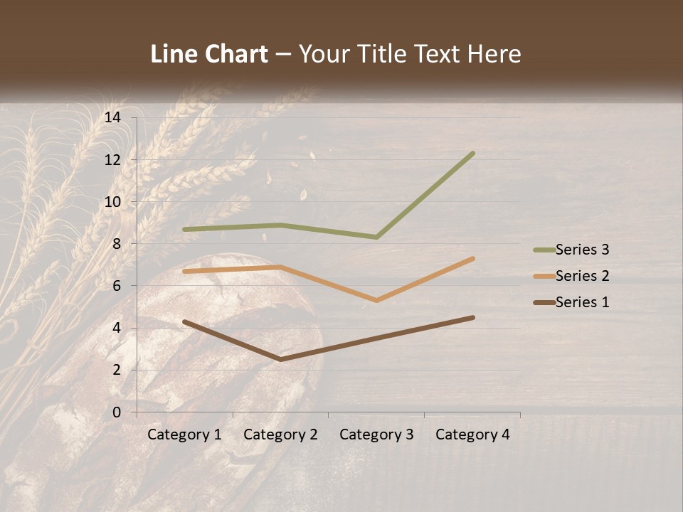 A Loaf Of Bread And Some Wheat On A Wooden Table PowerPoint Template