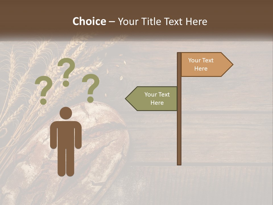 A Loaf Of Bread And Some Wheat On A Wooden Table PowerPoint Template