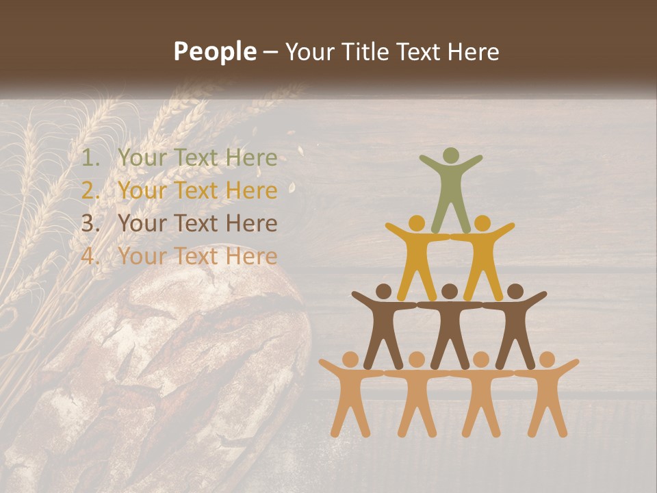 A Loaf Of Bread And Some Wheat On A Wooden Table PowerPoint Template