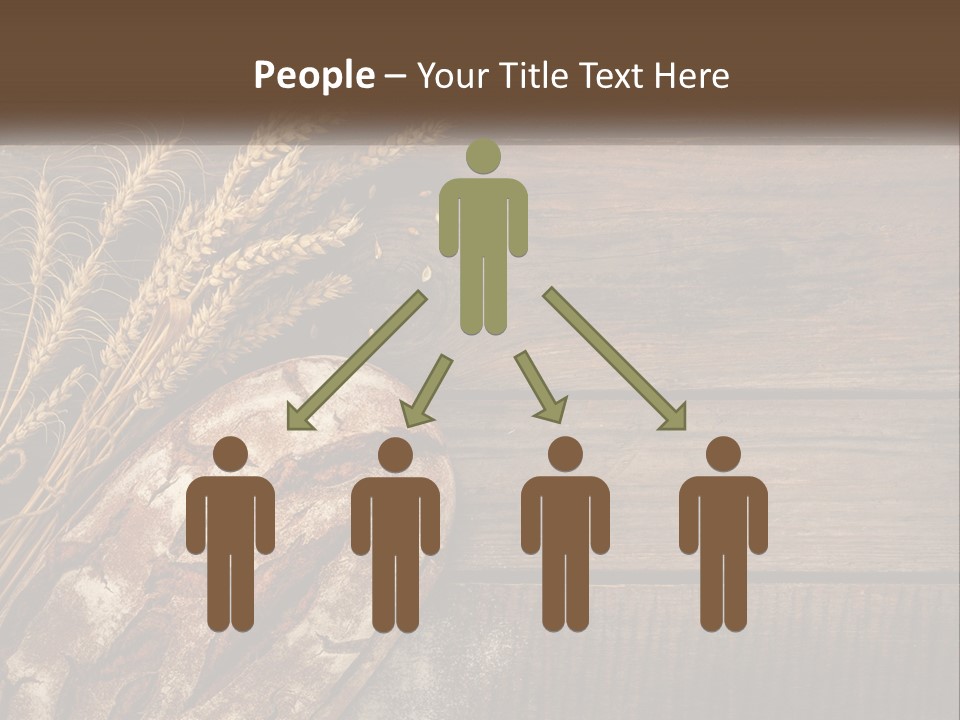 A Loaf Of Bread And Some Wheat On A Wooden Table PowerPoint Template