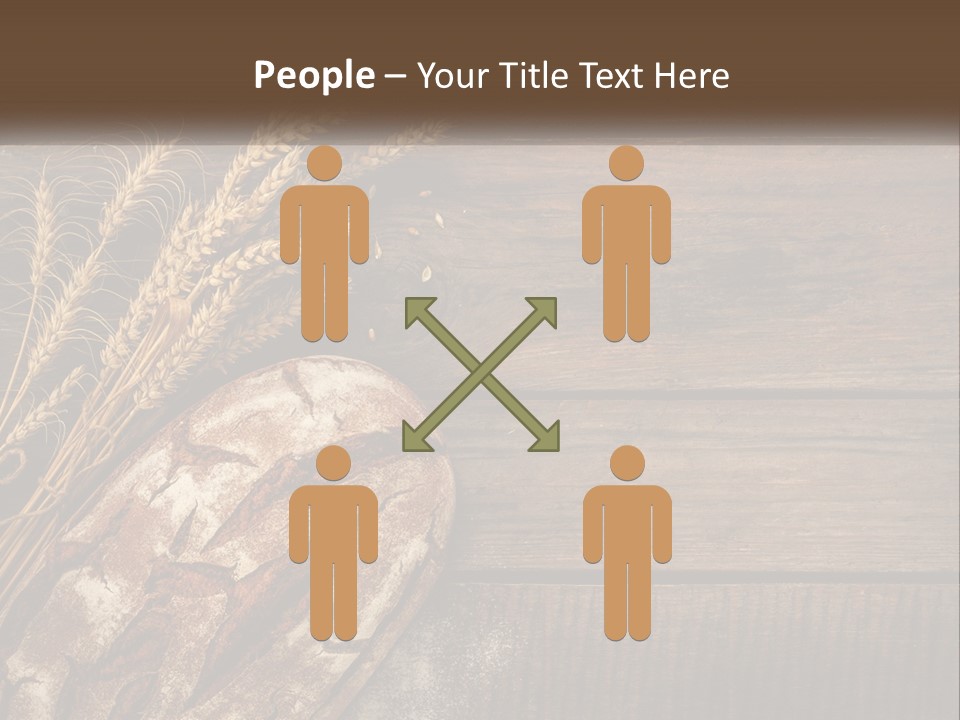 A Loaf Of Bread And Some Wheat On A Wooden Table PowerPoint Template