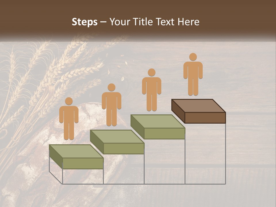 A Loaf Of Bread And Some Wheat On A Wooden Table PowerPoint Template