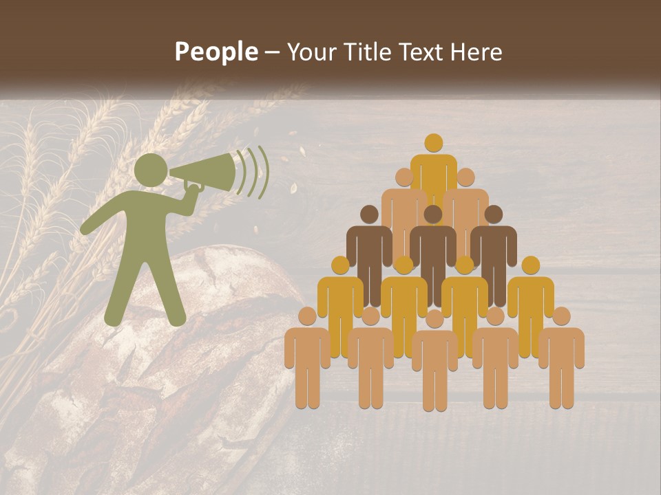 A Loaf Of Bread And Some Wheat On A Wooden Table PowerPoint Template