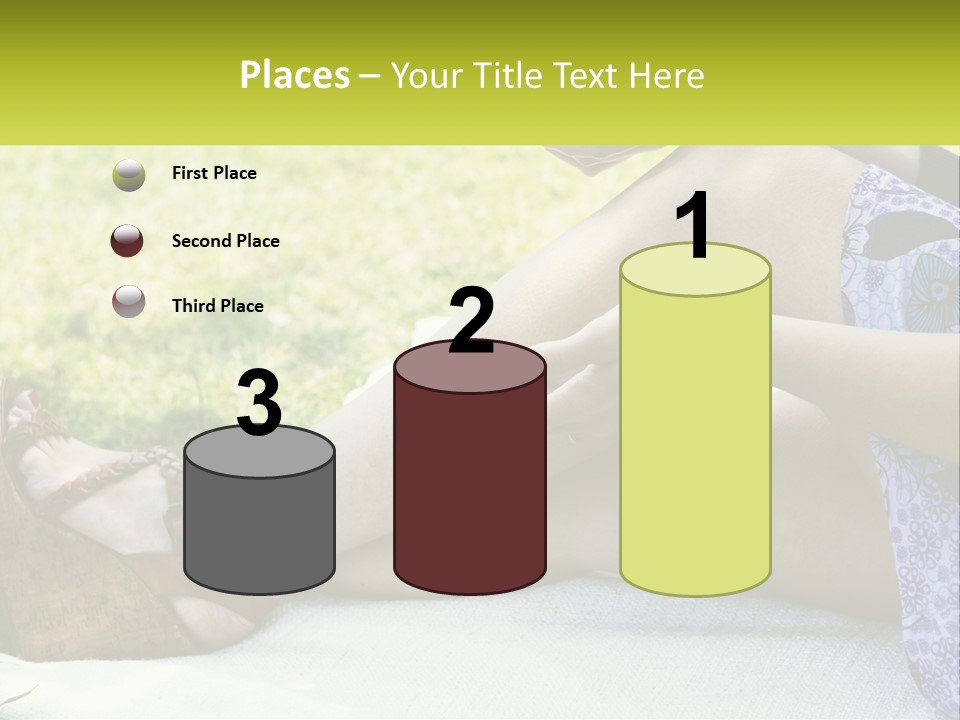 A Woman Is Sitting On The Grass With Her Foot On The Ground PowerPoint Template