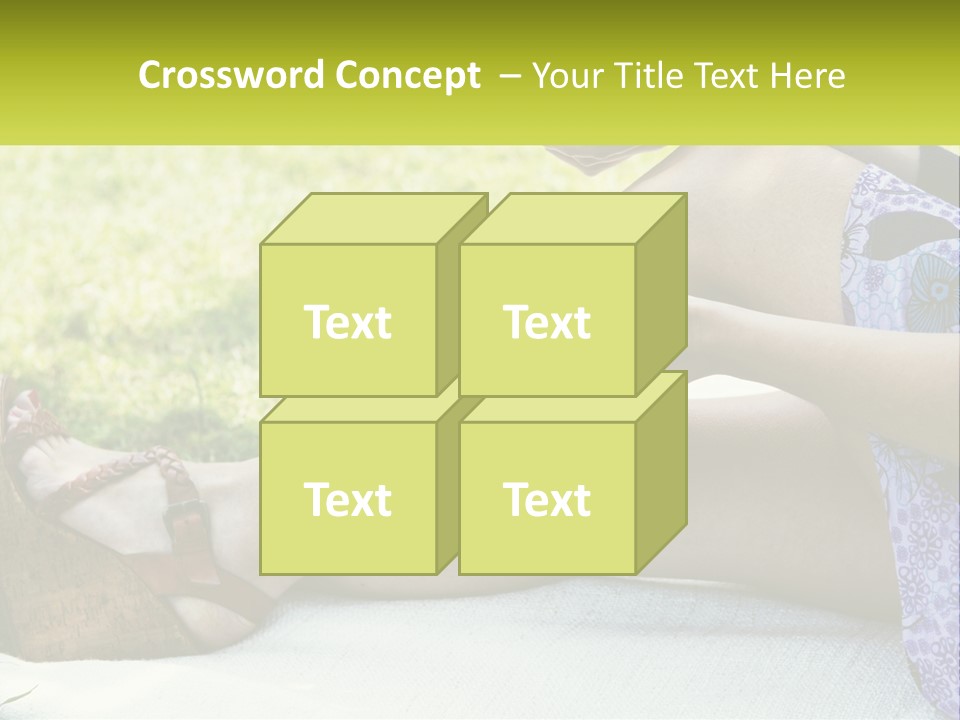 A Woman Is Sitting On The Grass With Her Foot On The Ground PowerPoint Template