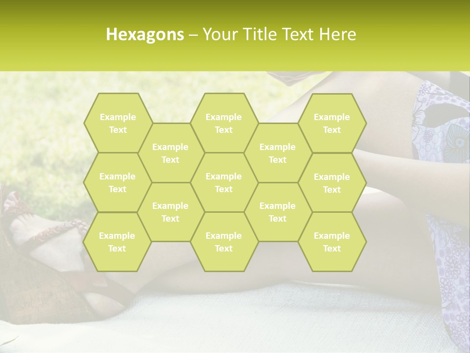 A Woman Is Sitting On The Grass With Her Foot On The Ground PowerPoint Template