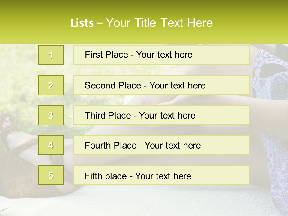 A Woman Is Sitting On The Grass With Her Foot On The Ground PowerPoint Template