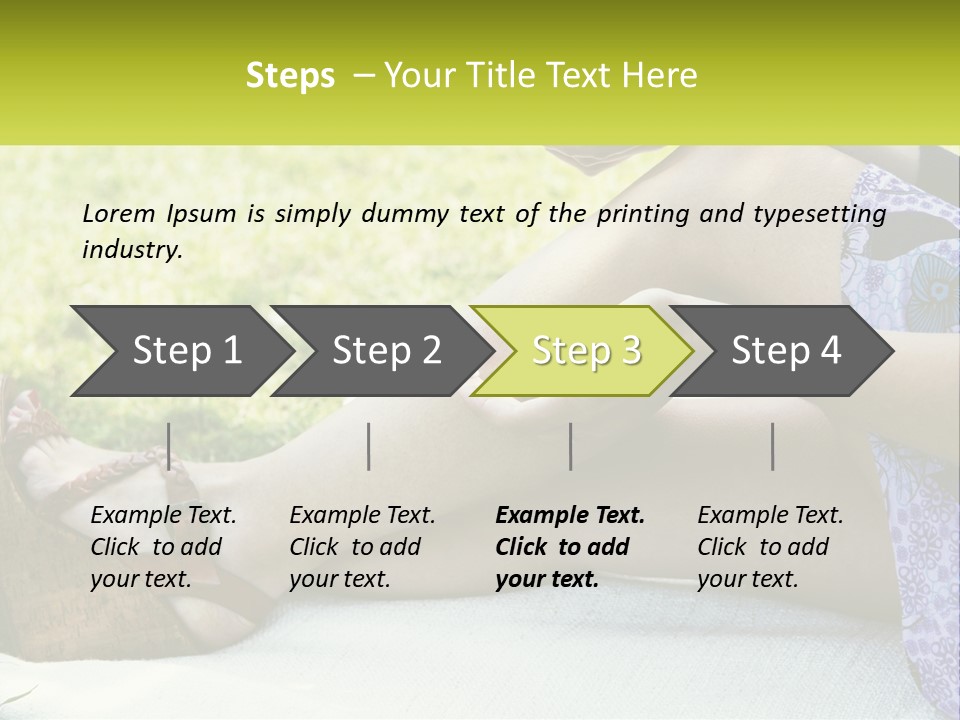 A Woman Is Sitting On The Grass With Her Foot On The Ground PowerPoint Template