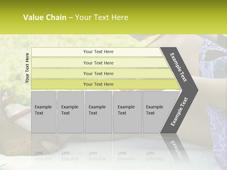 A Woman Is Sitting On The Grass With Her Foot On The Ground PowerPoint Template