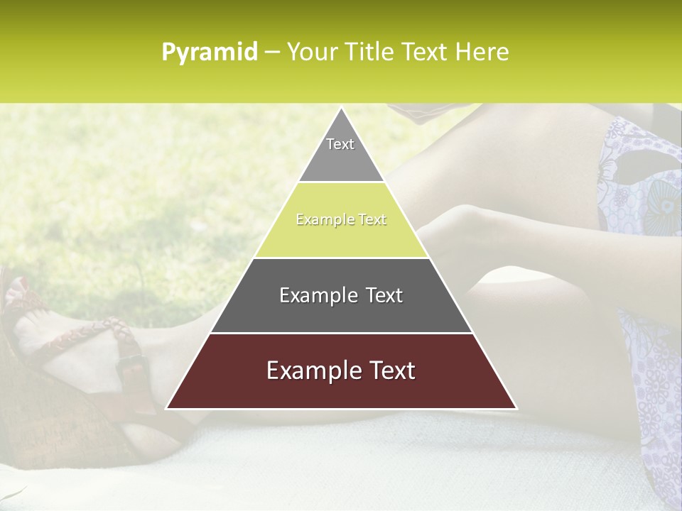 A Woman Is Sitting On The Grass With Her Foot On The Ground PowerPoint Template