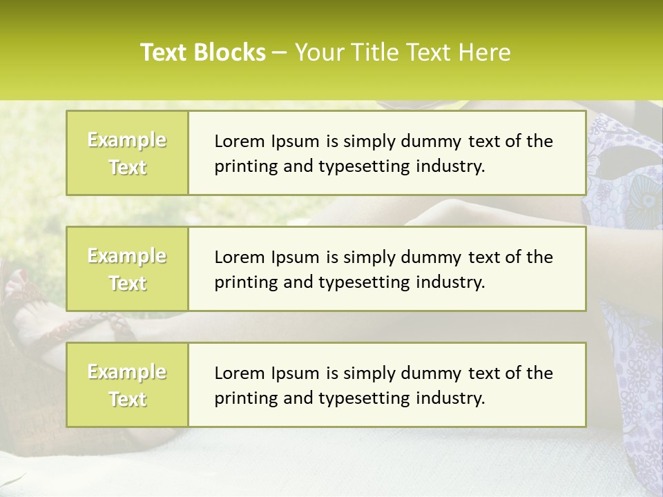 A Woman Is Sitting On The Grass With Her Foot On The Ground PowerPoint Template