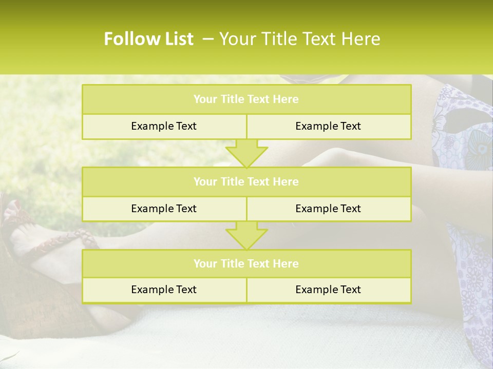 A Woman Is Sitting On The Grass With Her Foot On The Ground PowerPoint Template