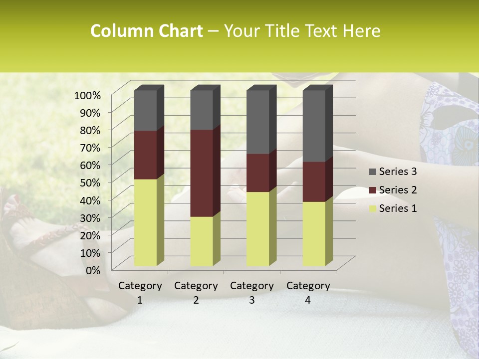 A Woman Is Sitting On The Grass With Her Foot On The Ground PowerPoint Template