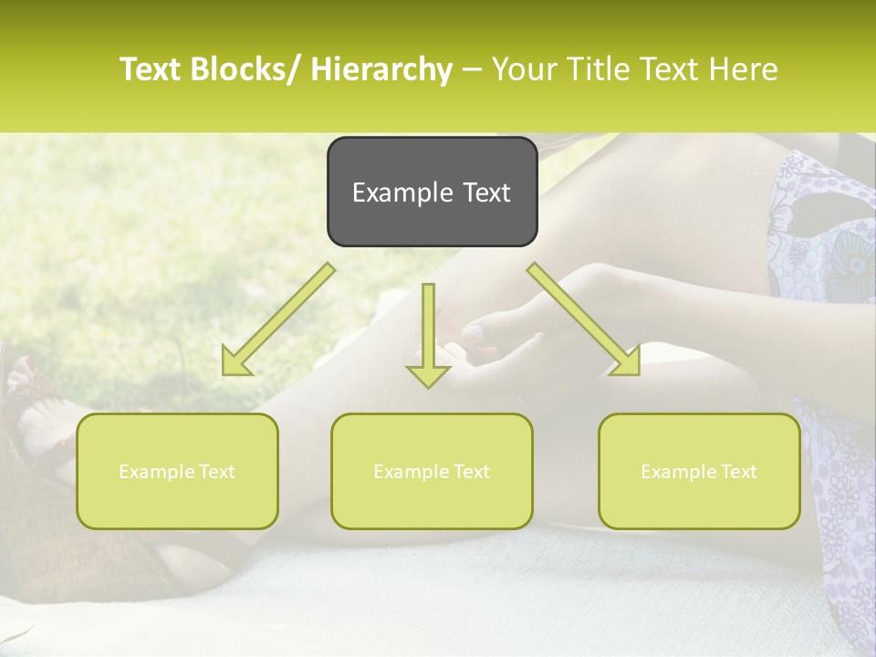 A Woman Is Sitting On The Grass With Her Foot On The Ground PowerPoint Template
