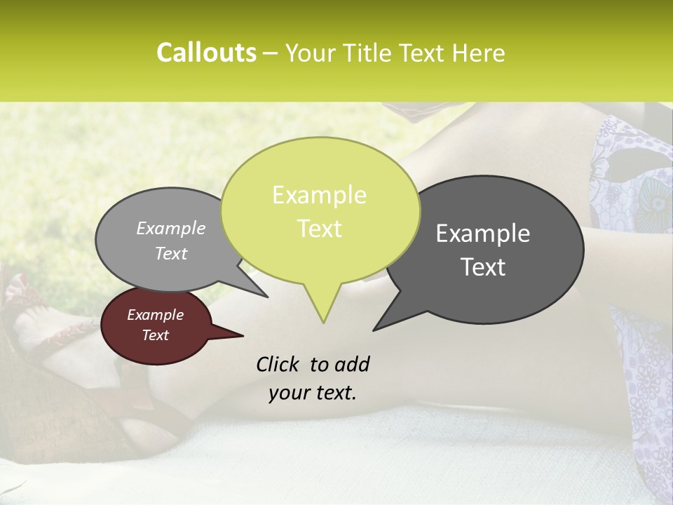 A Woman Is Sitting On The Grass With Her Foot On The Ground PowerPoint Template