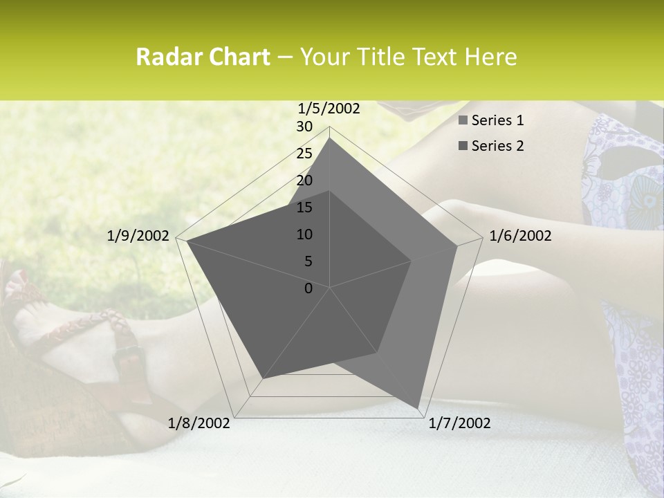 A Woman Is Sitting On The Grass With Her Foot On The Ground PowerPoint Template