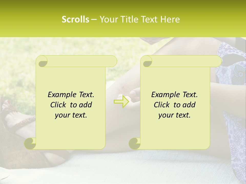 A Woman Is Sitting On The Grass With Her Foot On The Ground PowerPoint Template