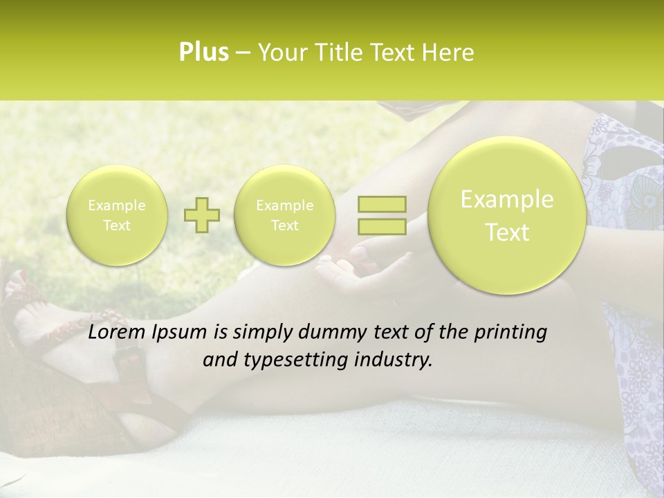 A Woman Is Sitting On The Grass With Her Foot On The Ground PowerPoint Template