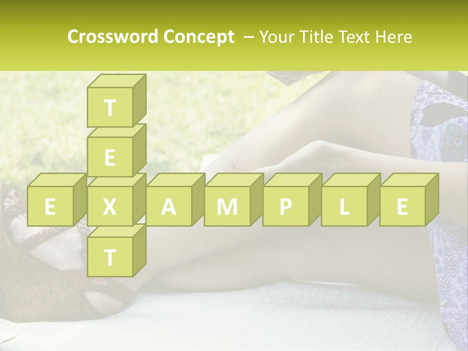 A Woman Is Sitting On The Grass With Her Foot On The Ground PowerPoint Template