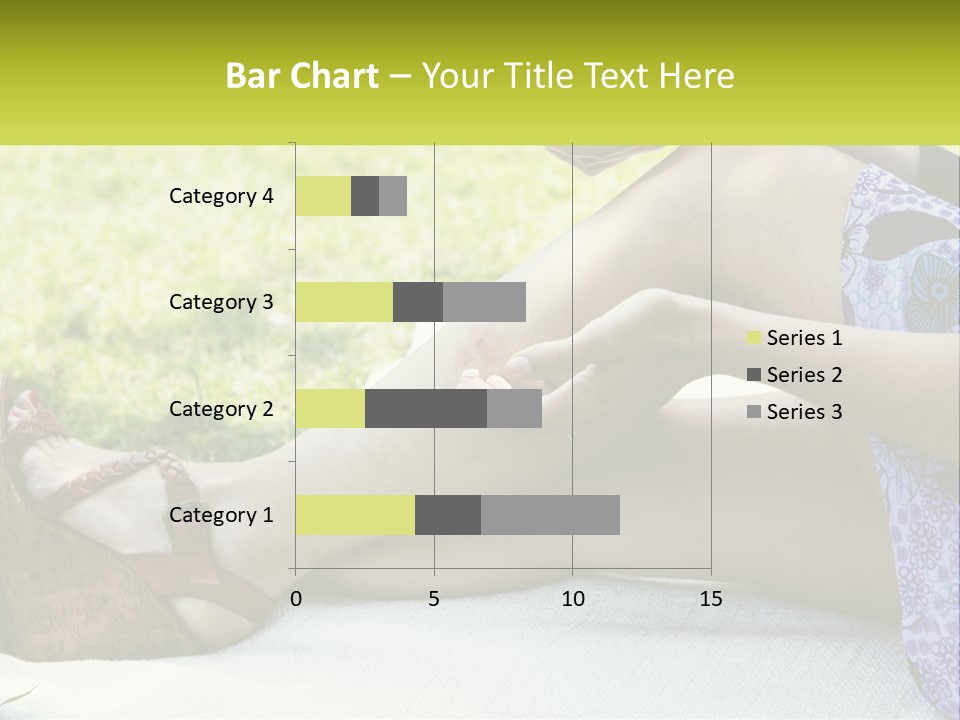A Woman Is Sitting On The Grass With Her Foot On The Ground PowerPoint Template