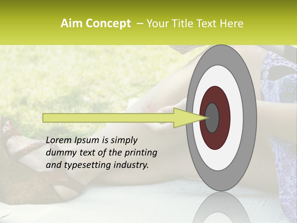 A Woman Is Sitting On The Grass With Her Foot On The Ground PowerPoint Template