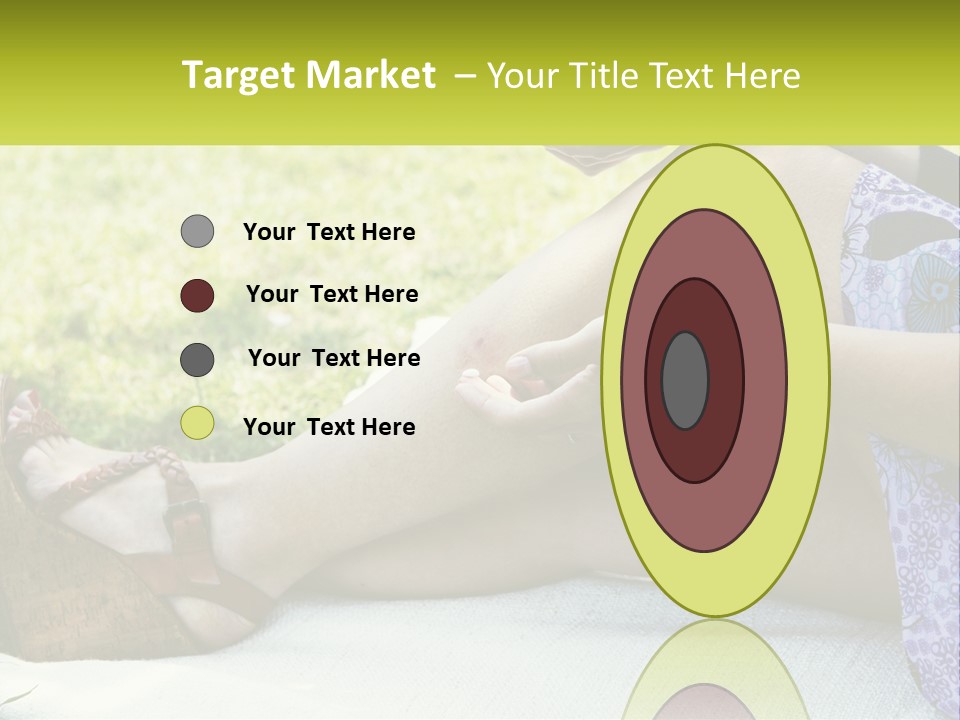 A Woman Is Sitting On The Grass With Her Foot On The Ground PowerPoint Template