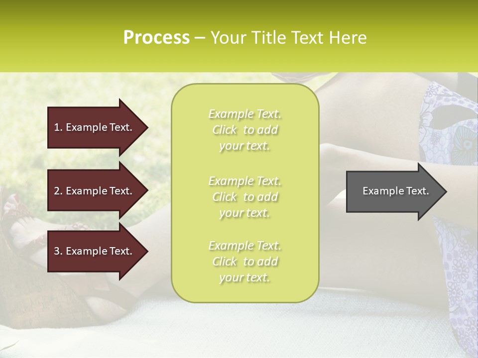 A Woman Is Sitting On The Grass With Her Foot On The Ground PowerPoint Template